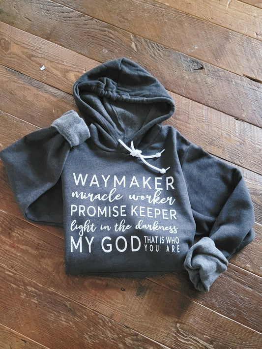 Waymaker Hoodie Sweatshirt. Christian Apparel . Bible Verse Clothing . Christian Retreat Clothing . Youth Group Hoodie