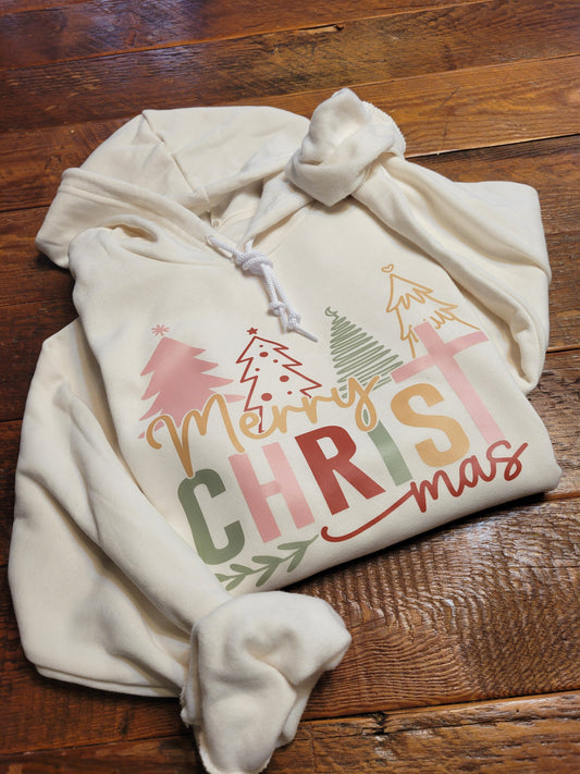 Merry Christmas Cross Hoodie