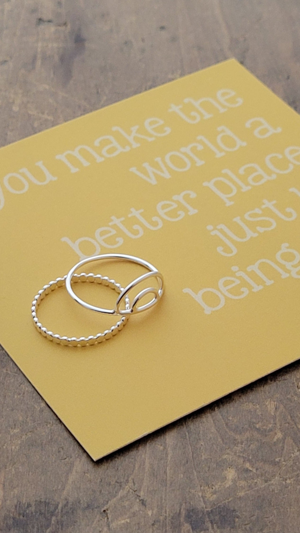 Arch Wire Ring Friendship Set . You Make The World A Better Place Just By Being In It