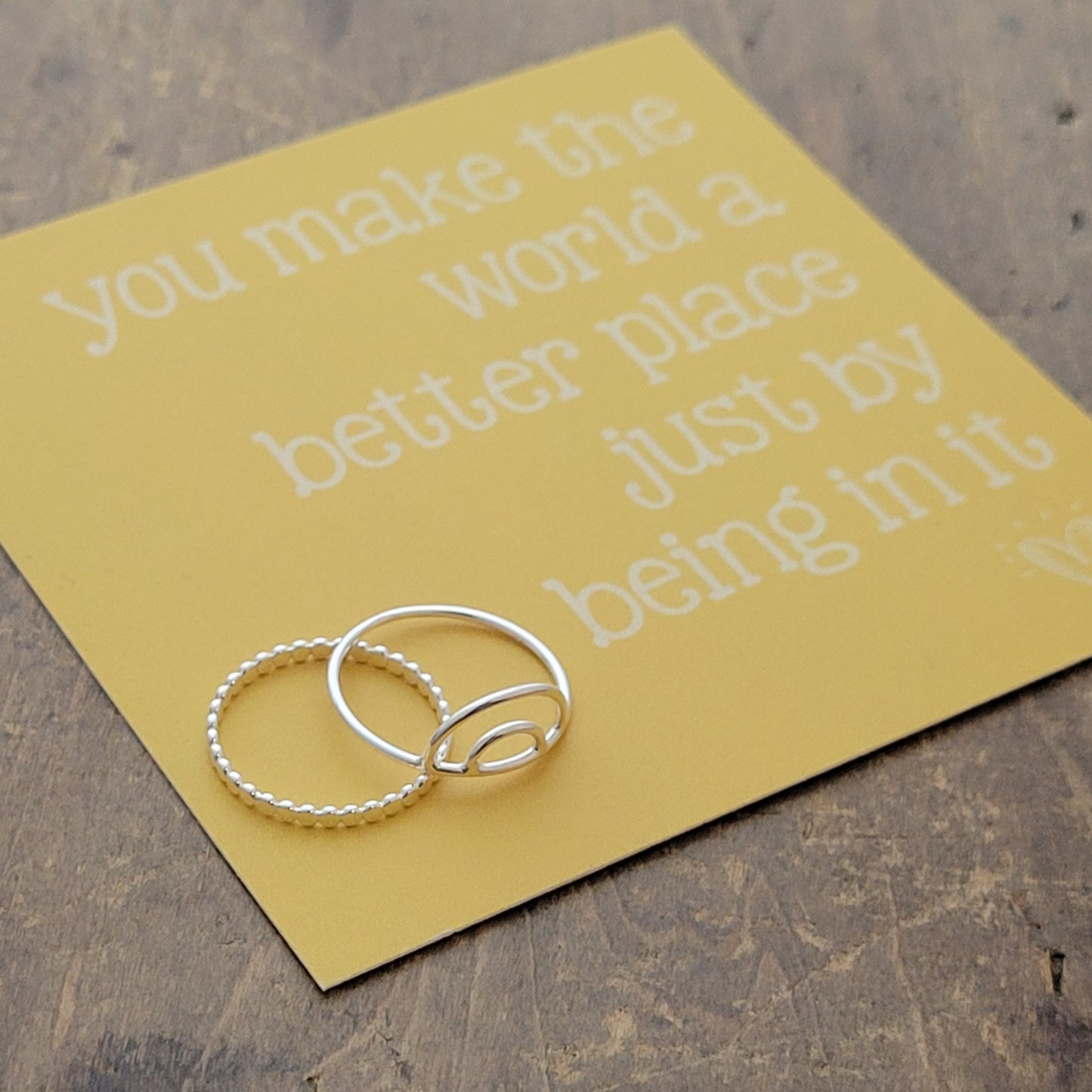 Arch Wire Ring Friendship Set . You Make The World A Better Place Just By Being In It