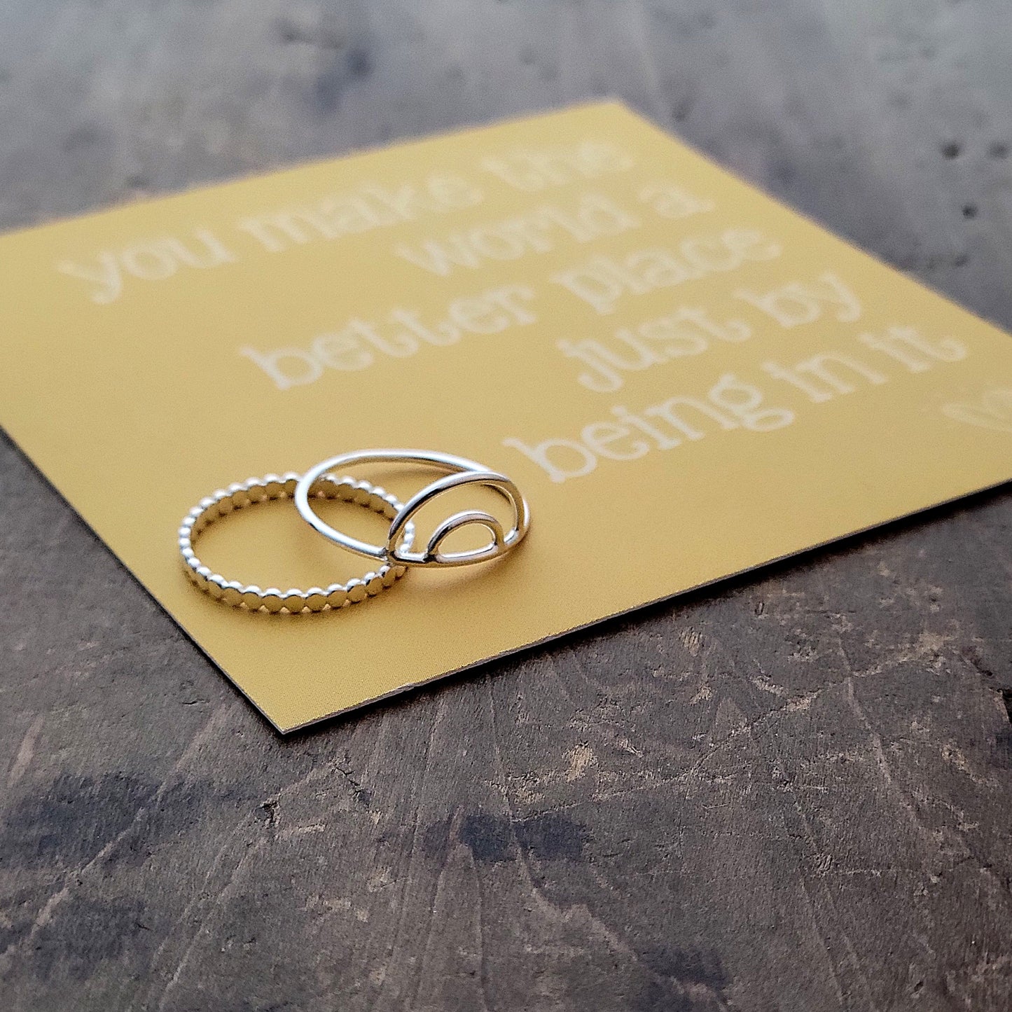 Arch Wire Ring Friendship Set . You Make The World A Better Place Just By Being In It