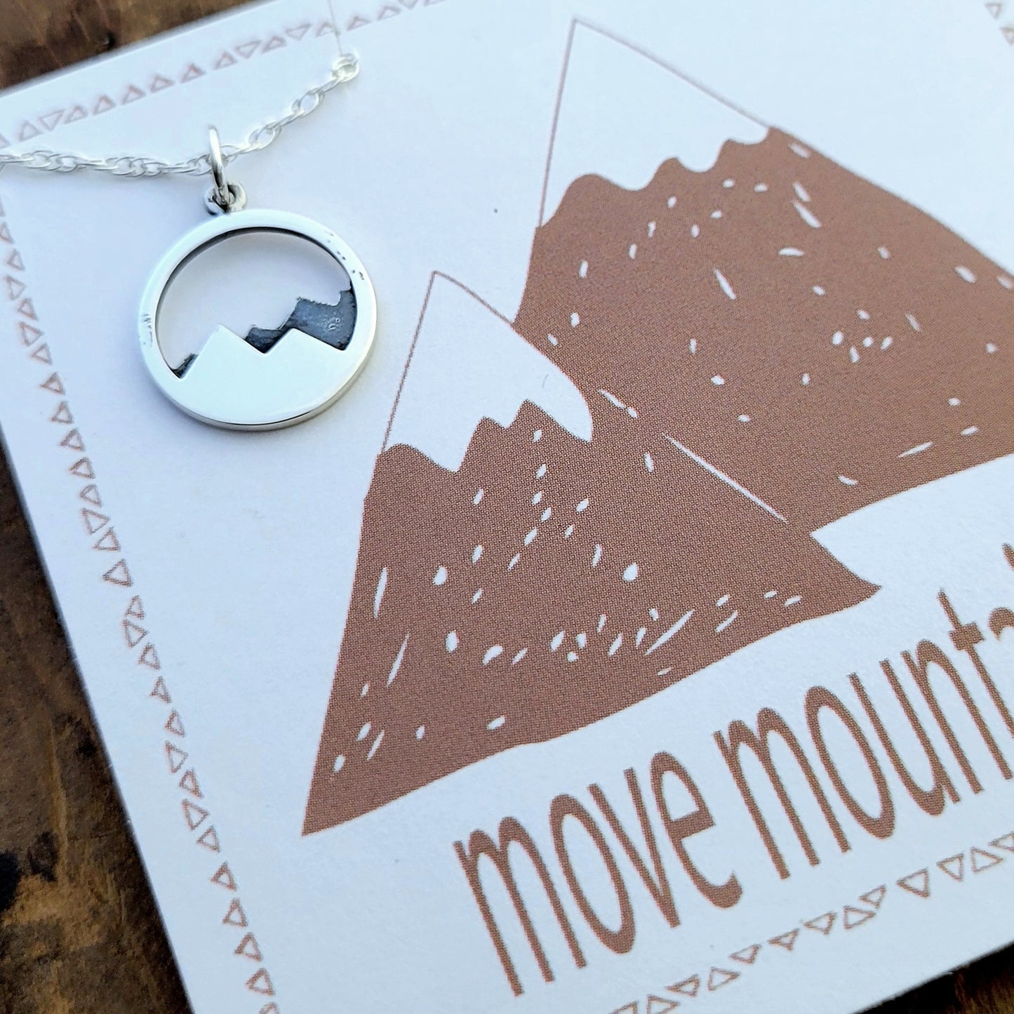 Move Mountains Necklace . Inspirational Mountain Range Charm Necklace