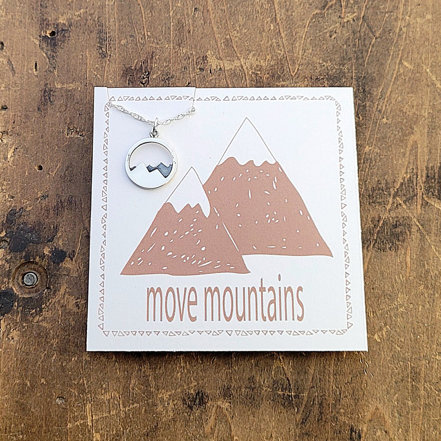 Move Mountains Necklace . Inspirational Mountain Range Charm Necklace