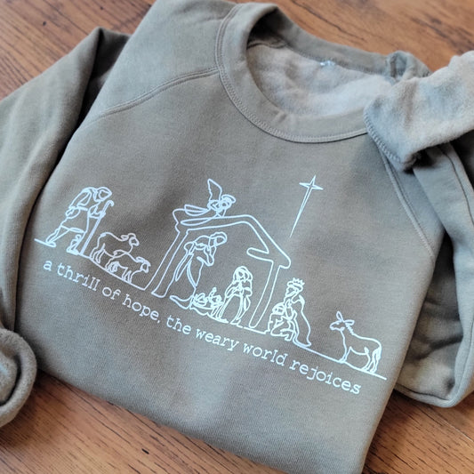 Love Came Down Christmas Crewneck • Nativity Scene